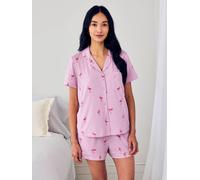 Chelsea Peers Chelsea Peers Purple Tencel Modal Flamingo Drift Print Short Pyjamas Set