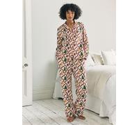 Chelsea Peers Chelsea Peers Red Christmas Tree & Dog Long Pyjamas Set