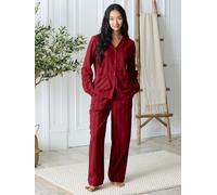 Chelsea Peers Chelsea Peers Red Cotton Stripe Long Pyjamas Set