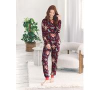 Chelsea Peers Chelsea Peers Red Enchanted Glade Print Crew Neck Long Pyjamas Set