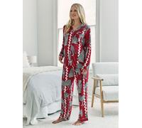 Chelsea Peers Chelsea Peers Red Maternity Snow Leopard Wavy Stripe Print Long Pyjamas Set