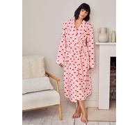 Chelsea Peers Robe de chambre longue Chelsea Peers en polaire ondulée à rayure caur imprimé Rose EU 52 (UK 24)