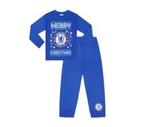 Chelsea Pyjama long pour homme et enfant avec inscription « Merry Christmas » - Pour garçons et filles, bleu, XL