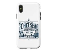 Chelsea West London England Albert Bridge Bleu Marine Coque pour iPhone X/XS