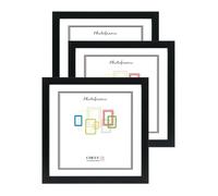 CHELY INTERMARKET | Cadre photo 30x30cm MOD-296 (Paquet 3 unités - Noir) | Fabriqué en bois, largeur du cadre 1,5cm avec finition élégante | Cadre des titres et certificats (296-30x30-1,35)