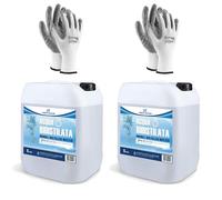 CHEMICA SOLUTIONS Eau bidistillée pure pour usage industriel et clinique 2 x 5 litres, distillée deux fois, déminéralisée, fabriquée en Italie + 2 paires de gants offerts
