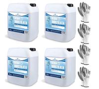 CHEMICA SOLUTIONS Eau bidistillée pure pour usage industriel et clinique 4 x 5 litres, distillée deux fois, déminéralisée, fabriquée en Italie + 4 paires de gants offerts