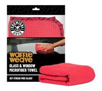 Chemical Guys Waffle Weave Glass & Window Microfiber Towel - Red 24x16''