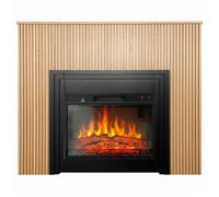 CHEMIN ARTE - Cheminée électrique Ambra à Poser au Sol - Effet Flammes LED - 119x25x94cm - Chauffage 2000W Thermostat -