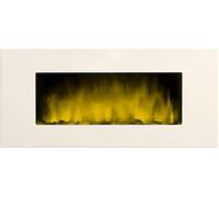 Chemin’Arte Cheminée Électrique Effet Flammes LEDs Murale White Loft XXL 120 cm - Blanche - Conçue en France - Garantie 2 Ans