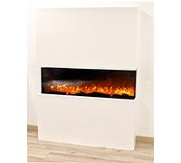 Chemin’Arte Cheminée Électrique Encastrable Effet Flammes 3D LEDs 110 cm, 3 Faces - Conçue en France - Garantie 2 Ans