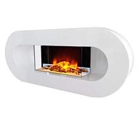 Chemin’Arte Cheminée Électrique LEDs Effet Flammes Murale ou à Poser Ovalia - 2000 W - Conçue en France - Garantie 2 Ans