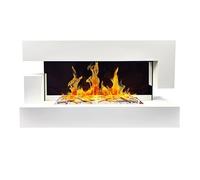 CHEMIN ARTE - Cheminée électrique Murale Quartz 120 cm - Effet Flammes LED, chauffage programmable, Télécommande