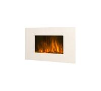 Chemin'Arte Cheminée électrique murale White Loft – LED effet flammes, 2000 W, télécommande