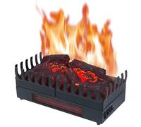 Chemin’Arte Foyer Électrique Effet Flammes + Chauffage 2000W - LEDs - Conçu en France - 45x23x24 cm - Garanti 2 Ans