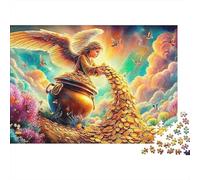 Chemin céleste 1000 Piece Sturdy Cardboard Family Art d'or de l'ange Puzzle Logic Skill Brain Training Home Activity Gift for Couple Partners 70x50cm/1000pcs