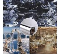 Chemin D’allée De Mariage, Miroir Double Face Tapis Réfléchissant, Découpable Scène Exposition Fête De Remise des Diplômes Fonds Tapis De Coureur, 1/1.2/1.5m, Silver, 1x50m