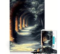 Chemin d'arches en Pierre, Paysage Japonais, Puzzle de 1000 pièces pour Adolescents, Jeu cognitif, Plaisir Lent, Bords de qualité supérieure, Cadeau du Père Noël 50x75cm