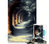 Chemin d'arches en Pierre, Paysage Japonais, Puzzle de 1000 pièces pour Adultes, Casse-tête Mental, détente et Plaisir, Assemblage d'image, Surprise chaleureuse 38x52cm