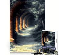 Chemin d'arches en Pierre, Paysage Japonais, Puzzle de 1000 pièces pour Adultes, Casse-tête Mental, détente et Plaisir, Assemblage d'image, Surprise chaleureuse 38x52cm