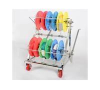 Chemin de câbles Portable à Un Seul axe - Enrouleur de câble Multi-bobines avec Roues, Support métallique Robuste, adapté à Un Usage Commercial et Industriel (53x52x75 cm).