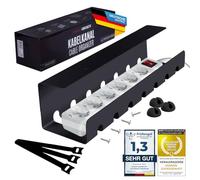 Chemin de câbles pour l'ordre sur le bureau ; système de gestion des câbles sur le lieu de travail ; support de câbles ; set de 2 supports de multiprises pour les tables (1 pièce Noir)