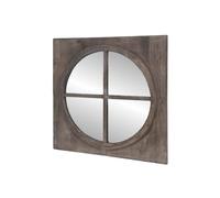 CHEMIN DE CAMPAGNE Miroir carré Style fenêtre en Bois Marron 55 x 55 cm