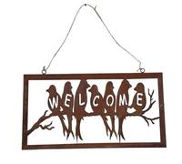 CHEMIN DE CAMPAGNE Pancarte Welcome en métal rouillé L.85 x Ht.44 cm