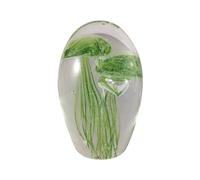 CHEMIN DE CAMPAGNE Presse Papier sulfure Méduses en Verre Vert 9 x 6 cm