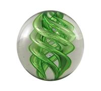 CHEMIN DE CAMPAGNE Presse Papier sulfure Tourbillons en Verre Vert Ø.10 cm