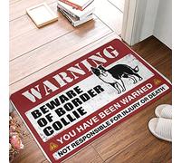 Chemin de cuisine anti-fatigue - Beware Of Border Collie - Décoration de bar vintage en fausse fourrure - Tapis de bienvenue pour porte d'entrée/décoration de salle de bain et de chambre froide (50 x