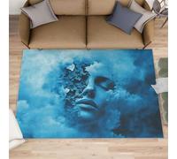 Chemin de cuisine avec visages humains - 80 x 150 cm - Surréalisme rêveur - Art abstrait - Antidérapant et anti-fatigue - Pour couloir, entrée, couloir