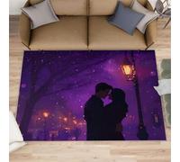 Chemin de cuisine avec vue de nuit - 80 x 150 cm - Couloir romantique - Couloir de rue - Antidérapant et anti-fatigue - Pour couloir, entrée, couloir