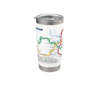 Chemin de fer de banlieue du métro tchèque de Prague - Carte de l'itinéraire souvenir Gobelet isotherme en acier inoxydable double paroi