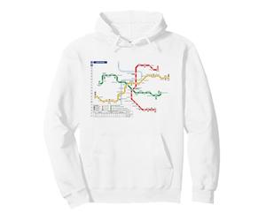 Chemin de Fer de Banlieue du métro tchèque de Prague - Carte de l'itinéraire Souvenir Sweat à Capuche