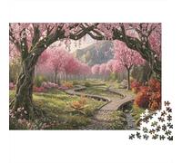 Chemin de Fleur de cerisierPuzzle DIY 1000 Pièces forêt Spring Mountain pour Grands-Parents Amélioration De La Mémoire Loisirs Créatifs Cadeau De Noël 70x50cm/1000pcs