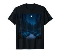 Chemin de forêt enchantée au Clair de Lune avec Ombres errantes T-Shirt
