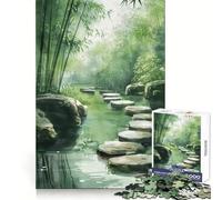 Chemin de Jardin Zen pour Adultes, Puzzle de 1000 pièces, Sharp Remember, Calme, Loisirs, Uniforme, Cadeau Festif (50x75cm)