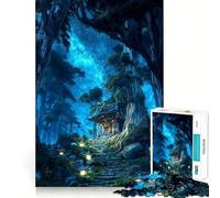 Chemin de lanternes et d'étoiles Puzzle de 1000 pièces pour Adolescents Détente et Relaxation Cadeau Artistique aux découpes nettes (38x26cm)