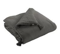 OUREA - Chemin de Lit 90x200cm Capitonné Gaze de Coton Granit -