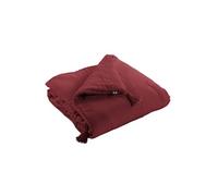 OUREA - Chemin de Lit 90x200cm Capitonné Gaze de Coton Lie de Vin - Altobuy Rouge G