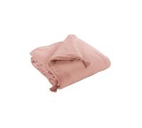 Chemin de Lit 90x200cm Capitonné Gaze de Coton Rose Pêche - OUREA -