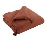 AltoBuy OUREA - Chemin de Lit 90x200cm Capitonné Gaze de Coton Terracotta