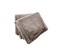 Chemin de lit 90x200cm fausse fourrure polyester coloris brun - ROZENN -