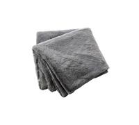 Chemin de lit 90x200cm fausse fourrure polyester coloris gris - ROZENN -