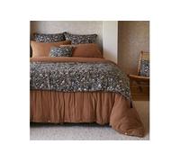AltoBuy Adonis - Chemin de Lit 90x200cm Gaze de Coton Bleu Imprimé Fleur Détail 4 Pompons