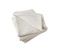 JOEL - Chemin de Lit 90x200cm Gaze de Coton Vichy Coloris Pampa - Altobuy Beige G