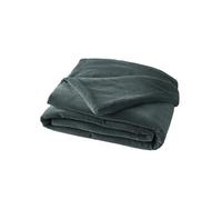 HARRIS - Chemin de Lit 90x200cm Velours de Coton Coloris Ardoise -