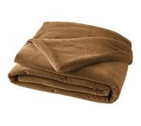HARRIS - Chemin de Lit 90x200cm Velours de Coton Coloris Camel -