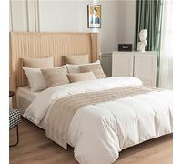 Chemin de lit beige pour pied de lit, housse de couette décorative en velours motif vague des deux côtés, écharpe de lit, serviette de protection pour chambre d'hôtel, 45 x 210 cm